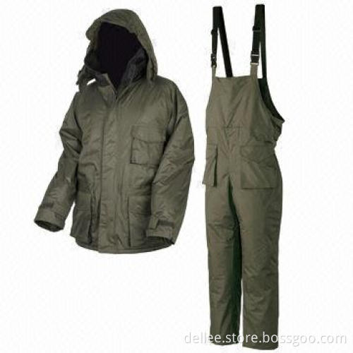 Hunting Suit, Includes Jacket and Pants, Pongee with PVC Coating, Comfortable, Warmer